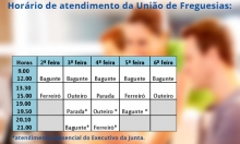 Horários dos serviços da União de Freguesias